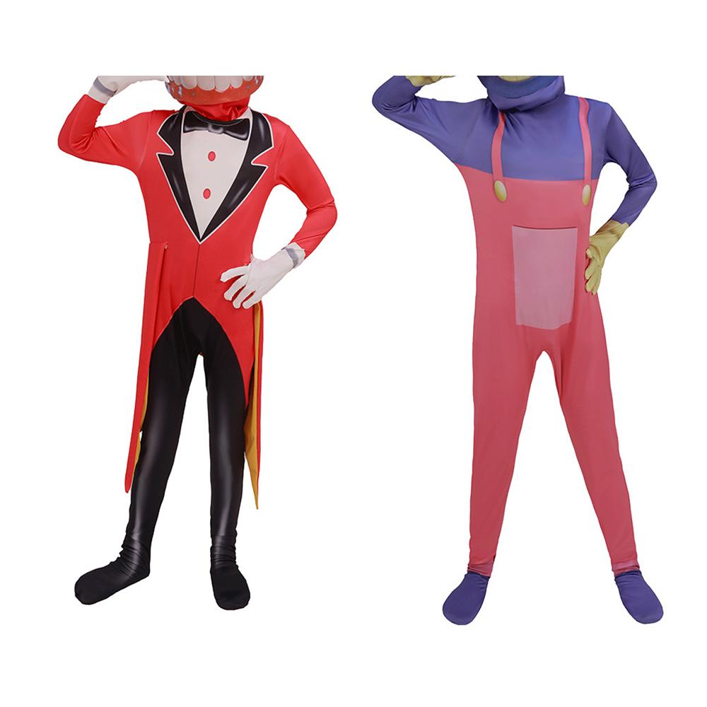 Digitale Circus Pomni Cosplay Kostuum Geweldig Freak Circus Cartoon Caine Cosplay Outfits Kind Halloween Kostuums Pomni Jumpsuit