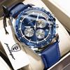 POEDAGAR Fashion Men's Watches High Quality Luminous Waterproof Male Wristwatch Leather Chronograph Date Sports Quartz Clock