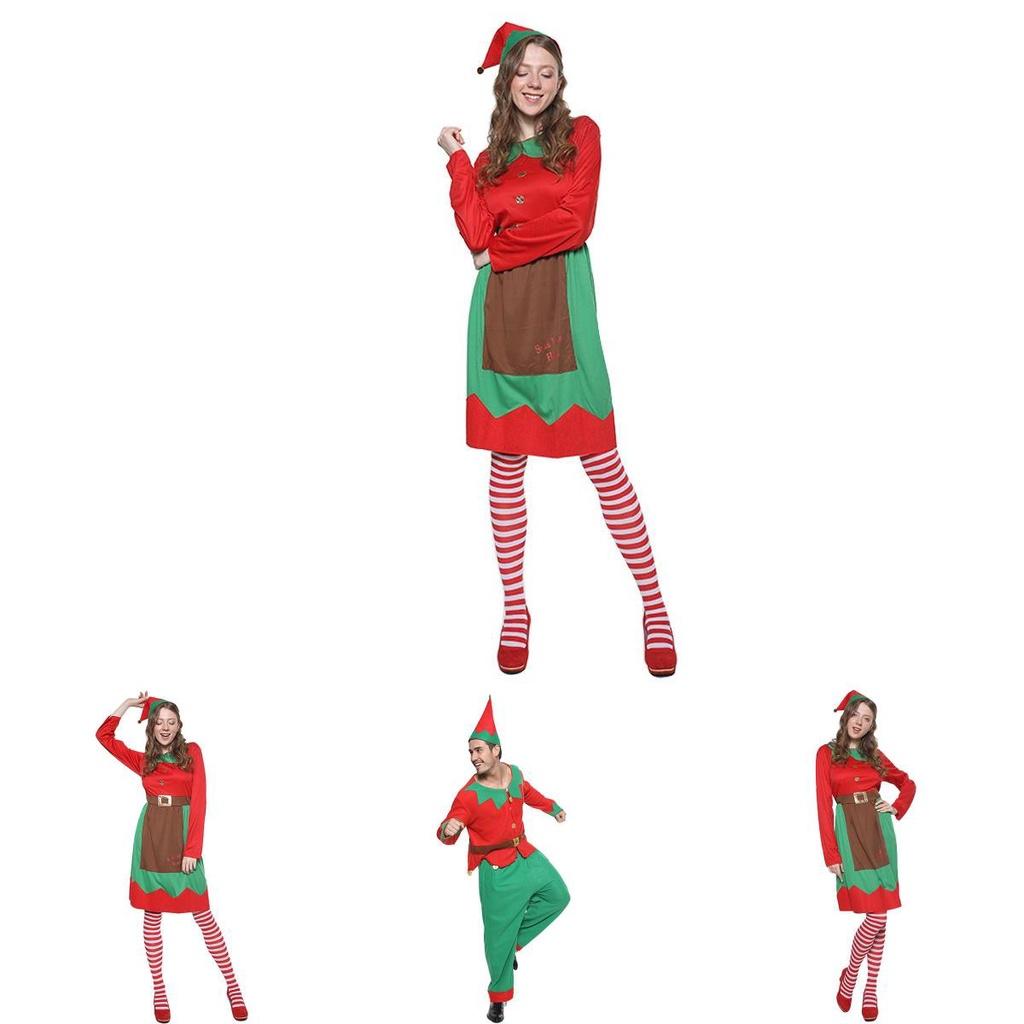 Christmas Elf Cosplay Costume Couple Outfits High Quality Polyester S/m/l