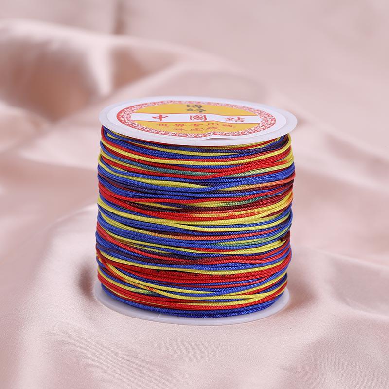 Colorful Gradient Handcrafted Bracelet Rope with Jade Hue - 100m Braided DIY Cord for Pendants