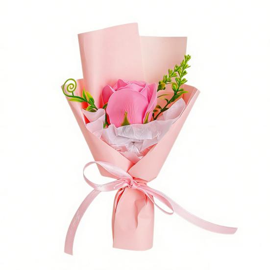 

Міні-букет із штучних троянд Ручної роботи Мильні квіти Пелюстки Штучна квіткова прикраса День святого Валентина Річниця День народження Романтичний подарунок для жінок Дружини рожевий