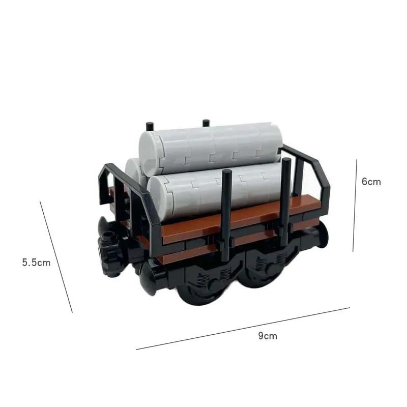 MOC Block Train Track Package City Series Train Rail Transport Cars Can Be Connected