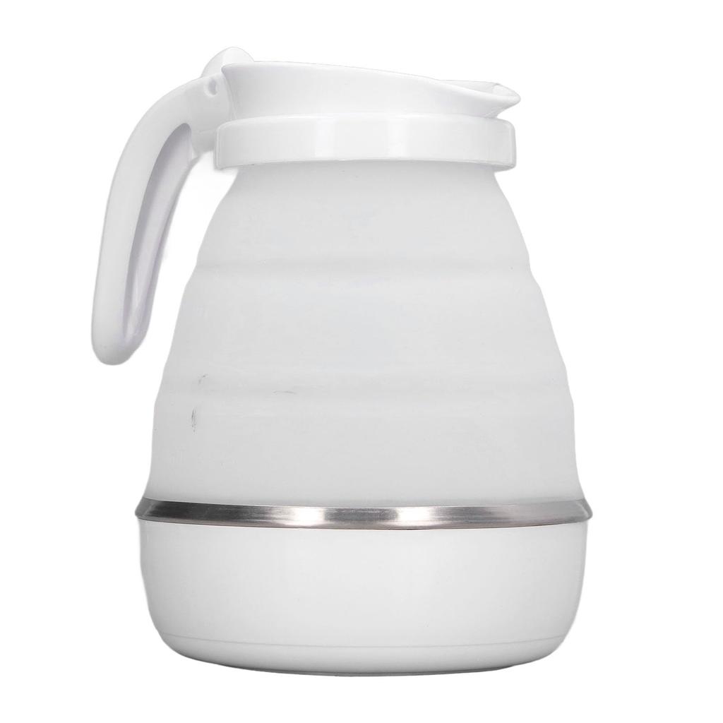 Foldable Travel Electric Silicone and Stainless Steel Rapid Boiling Foldable Electric Kettle Kettle, 0.6L (White)