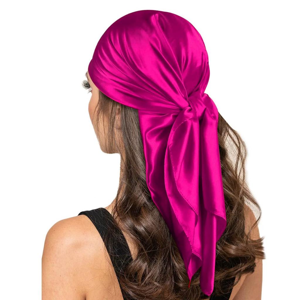 90*90cm Silk Scarf Scarftop Headwraps For Woman Fashion Four Seasons Hair Accessories Hijab Foulard Bandana Femme Headscarf