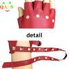 1 Pair Women Punk Short Synthetic Leather Gloves Half Finger Fingerless Gloves Fashion Lady Handsome Black Gloves