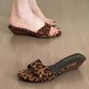 Retro Simple Outer Wear Open-toed Sandals 2025 Summer New Outer Wear Casual Vacation Beach Wedge Heel One-word Slippers