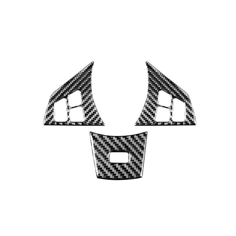 For BMW 6 Series M6 E63 E64 2004 2005 2006 2007 2008 2009-10 3pcs Car Interior Soft PVC Plastic Steering Wheel Button Cover Trim