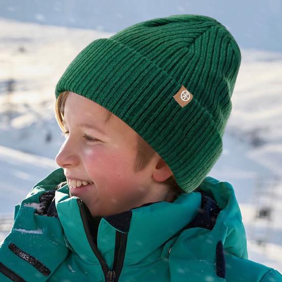 Kids Autumn Winter Knitting Hat Brimless Solid Color Thickened Fleece Lining Hat Boys Girls Hat Headwear