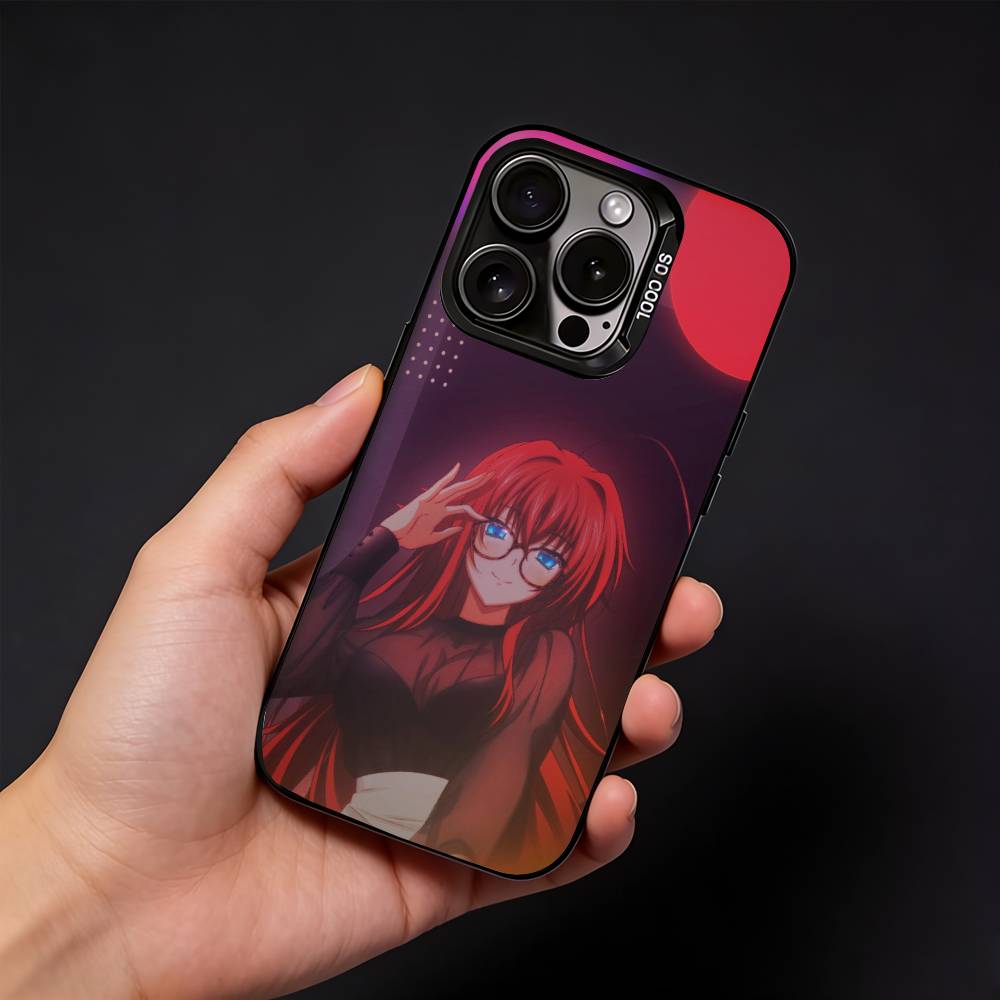 DXD Rias G-Gremory Phone Case For iPhone17, 16,15,14,13,12 Pro Max Black Candy Matte Shockproof Cover