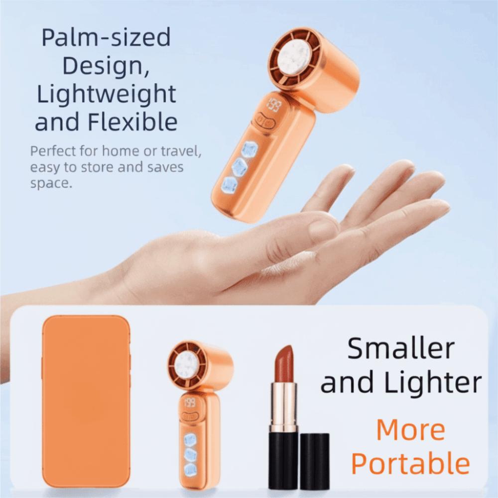 Intelligent Digital Display Portable Cooling Fan Mini Size 360° Turbine High-Speed Cooling Fan USB Charging Violent Force