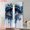 2pcs   Plane Printing Curtains Beautiful Eyes 100% Polyester (without Rod) Holiday Ldeal for Bedroom & Various Living Spaces