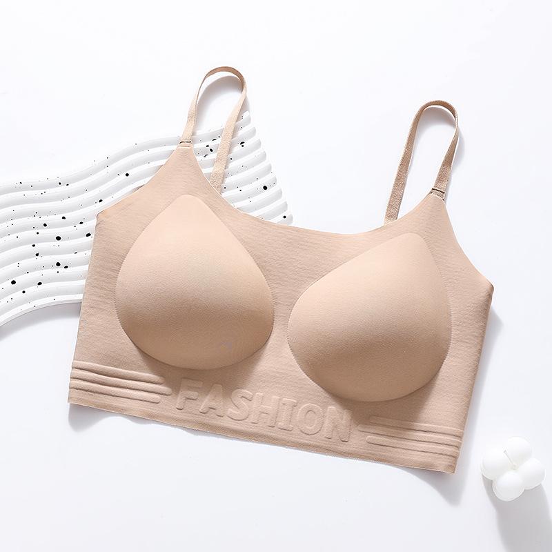 

Бесшовный бюстгальтер для женщин тонкий и удобный невидимый бюстгальтер собирающий и поддерживающий интегрированный бюстгальтер для женщин 2XL бежевый