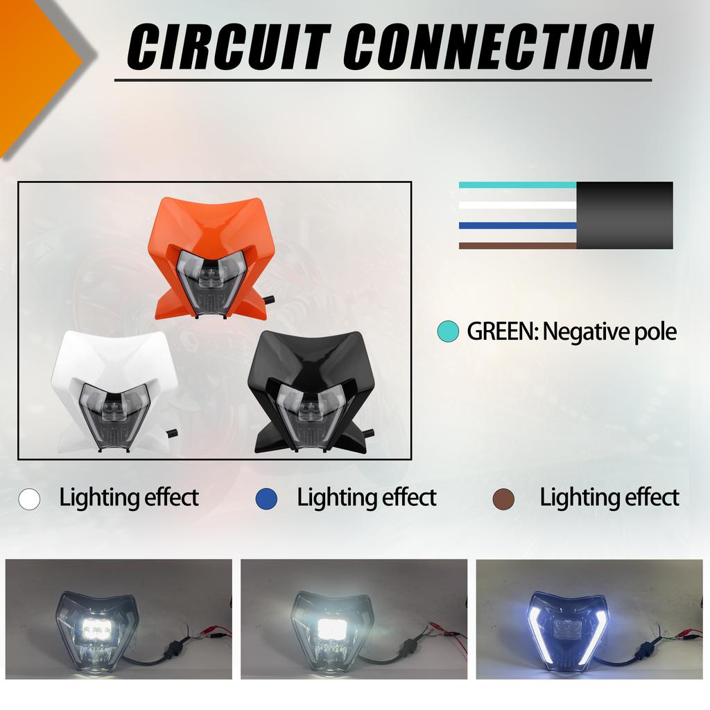 Motorcycle LED Headlamp Fairing for KTM EXC SXF XCW MX 2024 Enduro Dirt Bike Motocross LED Headlight Modification Accessories