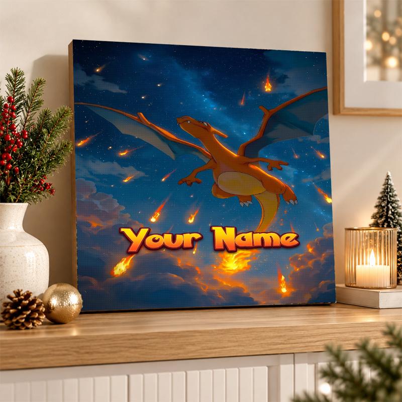 Charizard Custom Name Diamond Painting Personalized 5D Full Drill DIY Diamond Art Home Decor