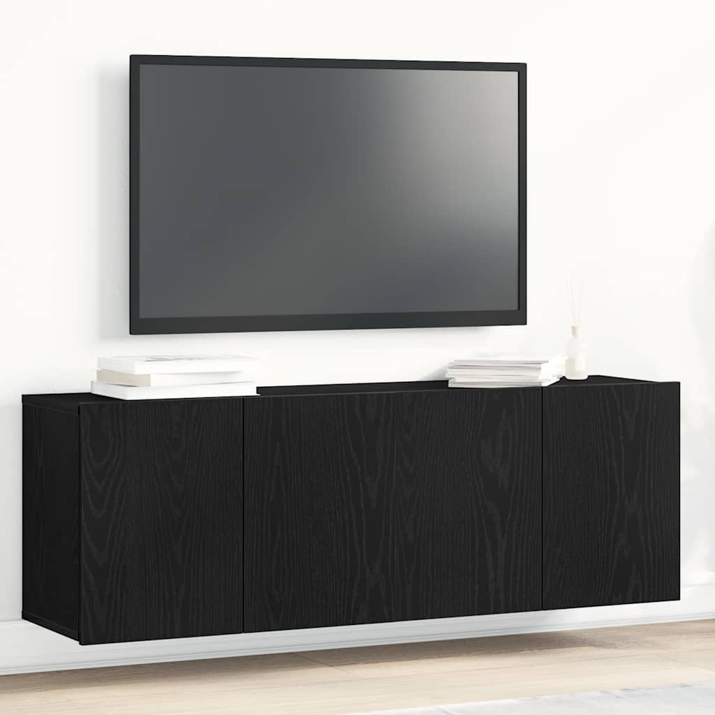 TV Cabinets 2 pcs Black Oak 120 x 30 x 41 cm Engineered Wood
