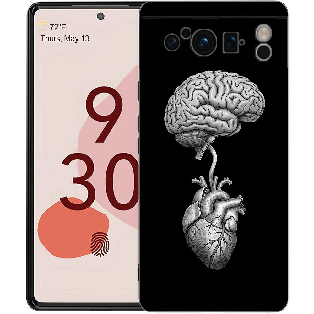 

Роскошный чехол для телефона Google Pixel 10 9 8 9A 8A 7 7A 6 Pro XL 6A 5G Черный Мягкая задняя крышка из ТПУ Креативное Сердце Медицинский Pixel 8A