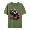 Rock Roll Christmas Santa Claus Guitar Player T-Shirts Autumn Soft Mens Tee Shirts Pure Cotton T Shirts