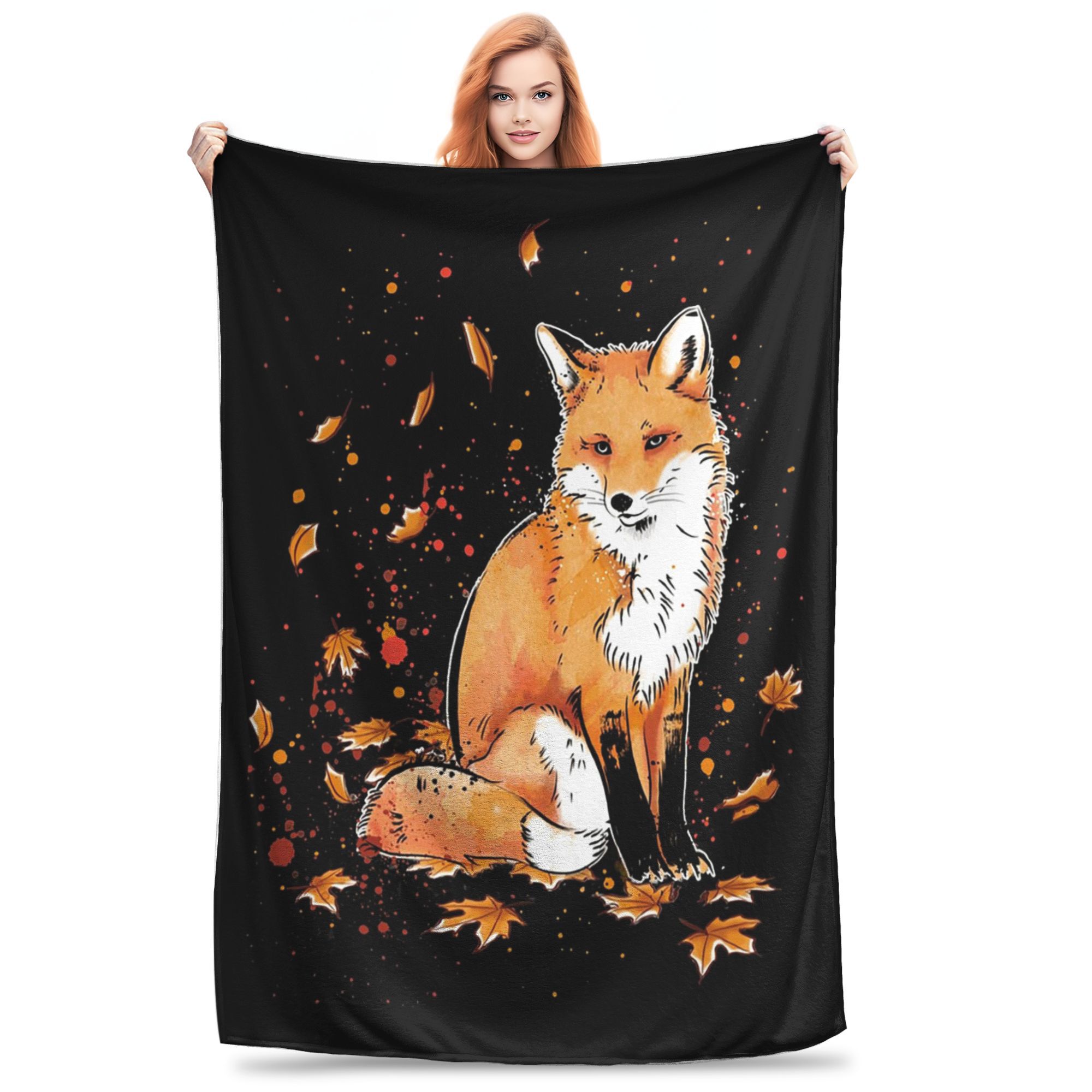 

Лисиця в снігу Класичний плед М який Теплий Фланелевий Плед Покривало для Ліжка Вітальні Пікніка Подорожей Дому Дивана 30x40in