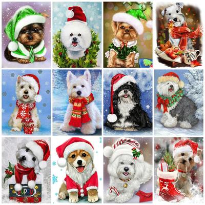 DIY Diamant Malerei Hund Tier Diamant Mosaik Weihnachtsmütze voller Stickerei Kits kreative Hobbys