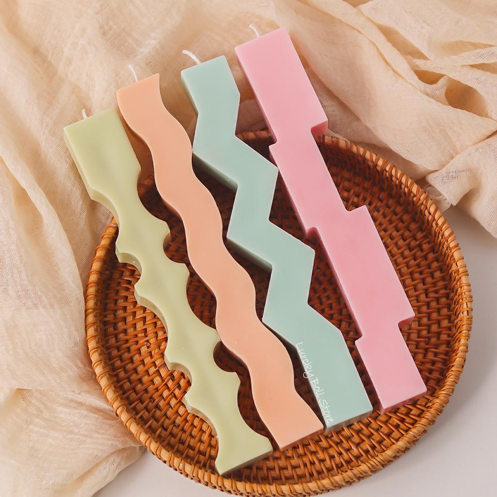 Long Strip Wavy Silicone Candle Mold Geometric Shaped Candles Making Supplies Kit DIY Plaster Resin Soap Mould Home Decor Crafts