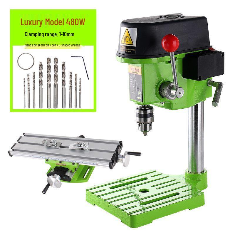 Multifunctional Desktop Electric Drill Press with Digital Display, 220V Industrial Grade Bench Drill for Household Use.