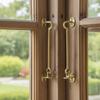 2pcs Brass Hook and Eye Latch 6.9 Inch Barn Door Latch Wind Brace Window Latches  Window