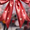 Yousheng Large Pink Red Bow Window Clings Valentine's Day Window Decals Cute Reusable Static Sticker for Wedding Anniversary Party Home Glass Door