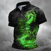 New Men's Animal Dragon Polo Shirts Golf Shirt Short Sleeve Polo Shirts Collared Shirts Funny Streetwear Vacation Wear Outfits