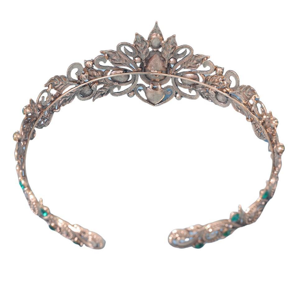 European and American Fashion Baroque Crown Headwear Retro Court Round Teardrop Hair Crown Bridal Performance Princess Accessory