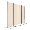 Room Divider 4 Panels Fabric Room Privacy Screen for Office Bedroom Beige