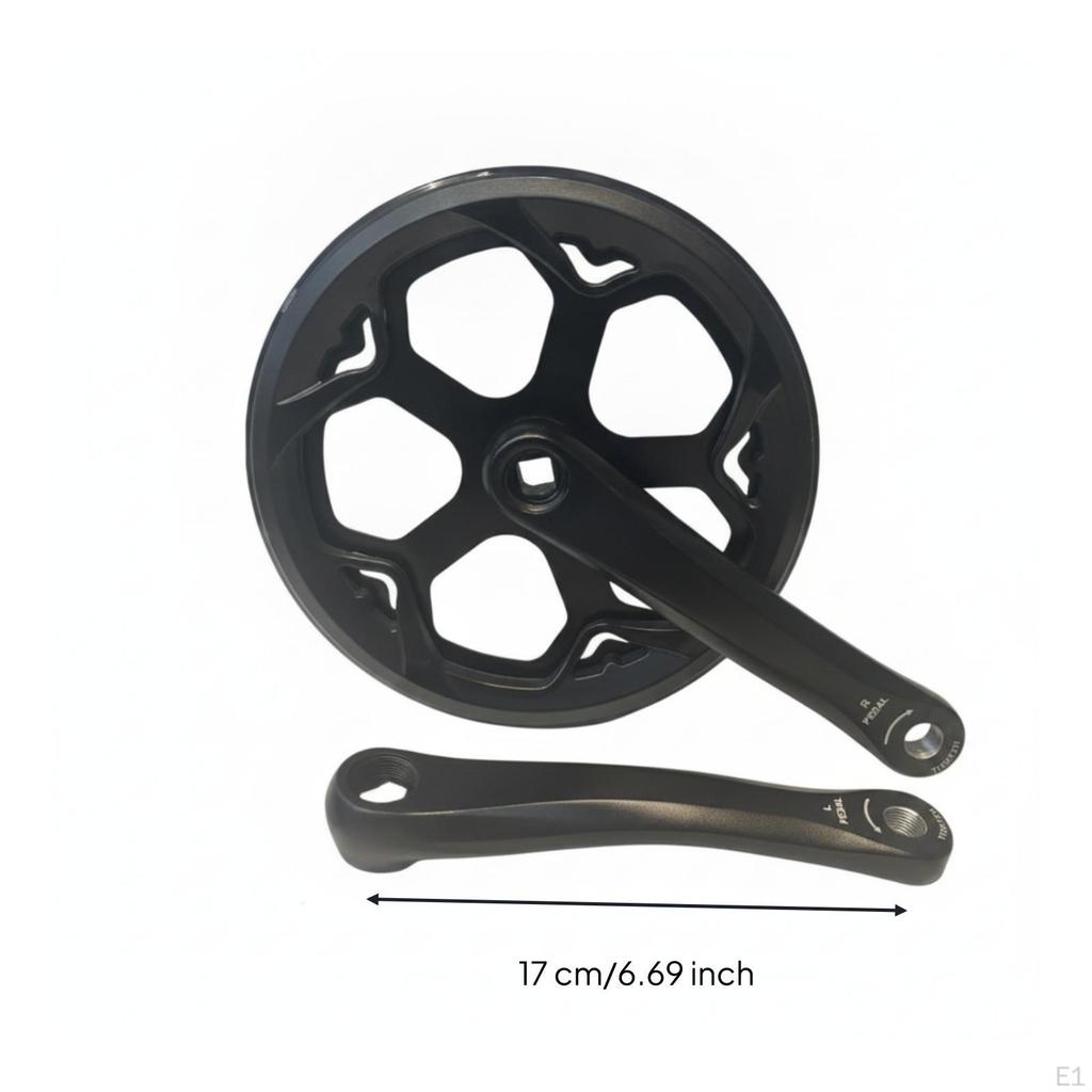 Kurbelgarnitur mit doppeltem Kettenschutzring 170 mm Vierkant-Taper Zahnkranz