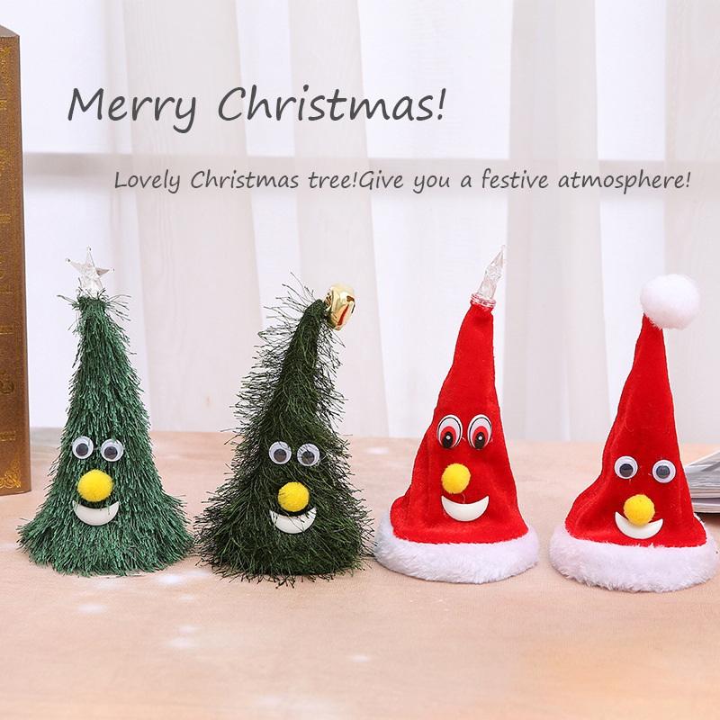 Plush Christmas Tree Hat with Singing Swing Action, Electric Glow, Perfect Toy for Kids, Xmas and New Year Home Decor