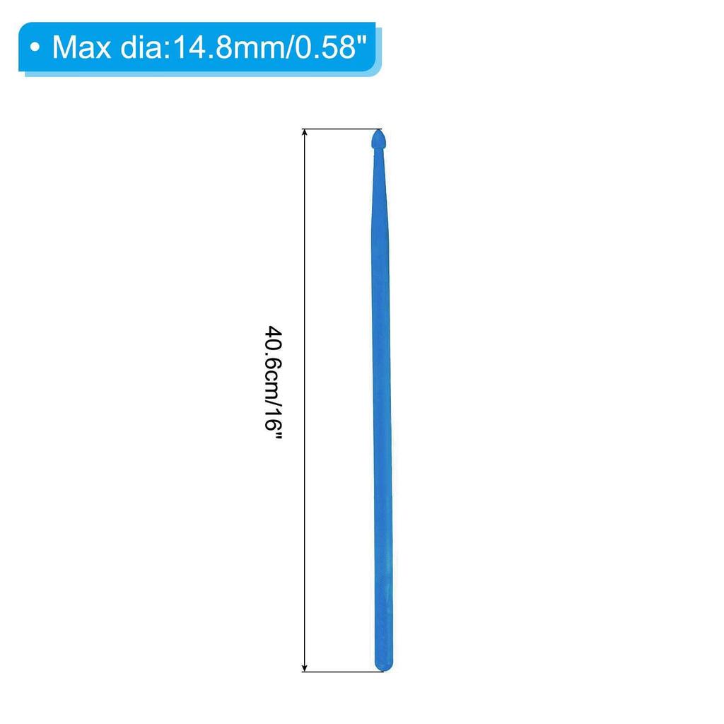 PATIKIL 5A Nylon Drumsticks mit Kunststoff-Anti-Rutsch-Griffen für Erwachsene, Blau, Schlagzeugzubehör, 2 Paare