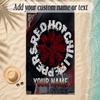 Beach TowelRed Hot Chili Peppers Custom Name Text Personalized Soft Towel for Beach Pool Indoor Home Decor Gift