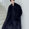 Мужское модное молодежное свободное пальто из искусственного меха, зимнее длинное пальто из искусственного лисьего меха, длинное мужское плюшевое и утепленное пальто