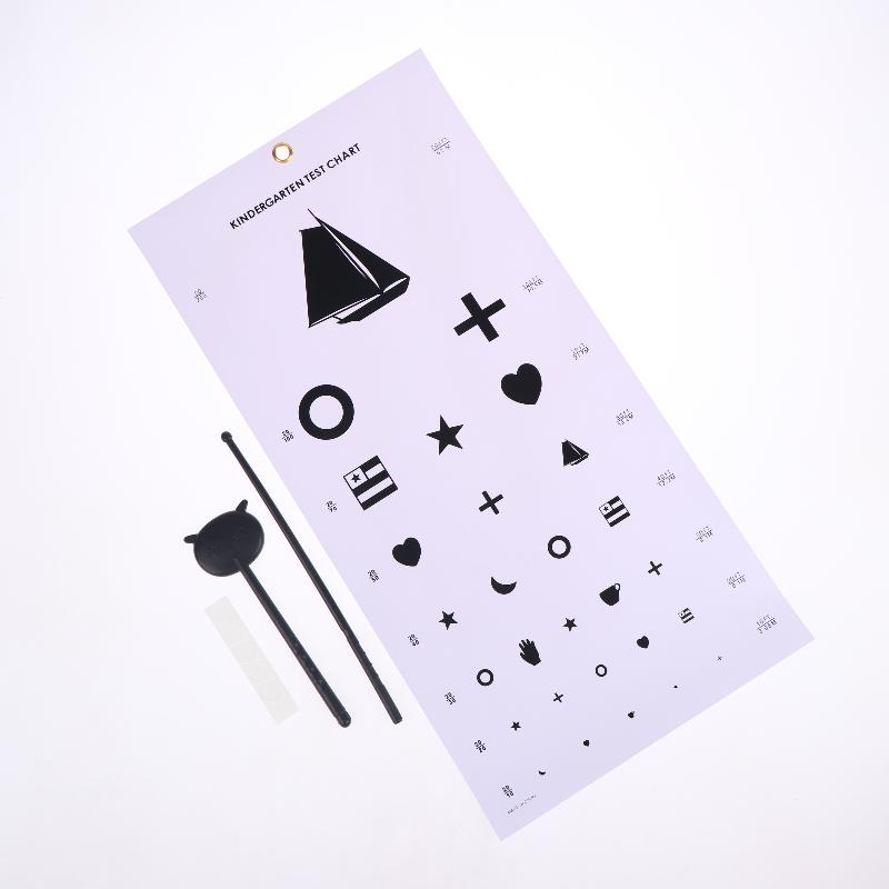 PVC Snellen Eye Chart Kindergarten Low Vision Eye Test Charts Eye Exam Tool With Point Stick Occluder