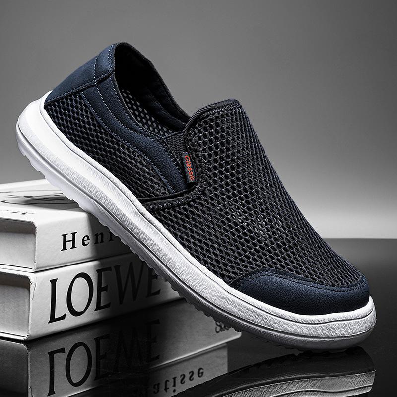 Men's Mesh Shoes Summer Breathable Hollow Out Casual Shoes Fashion Men Sneaker Lightweight Comfortable Driving Shoes Men Loafers