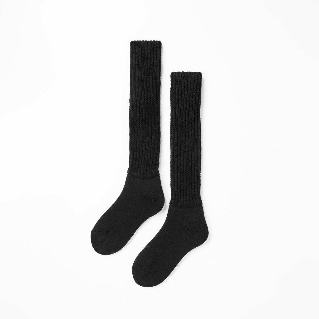 Thermos Warm Fleece Room Long Cold Winter Warm Socks &ONDO Socks, Length, 22-25cm, Black, Thermos-Like Warmth, Protection, Warmth,