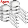 8pcs 9cm Plastic Transparent Magnifier Creative Desktop Reading Assistant Handheld Magnifier Office Desk Decorations