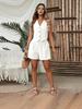 new caSual European and American Style SleeveleSS veSt ShortS Solid color two-piece Set women'S Summer vacation buttonS