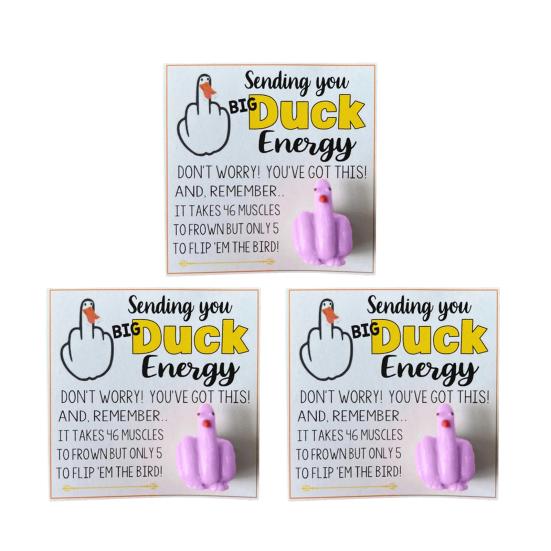 Middle Finger Duck Funny Duck Lucky Charm Gift with Encouraging Card Sending You Big Duck Energy Ornament Inspirational Gift for Friends Family