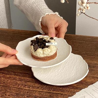 Creative Irregular Rock Texture Cake and Sushi Plate
