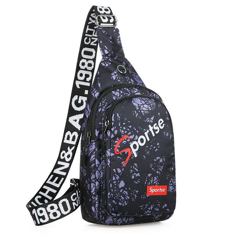 

2024 men s breast bag new digital wide shoulder strap personalized letter messenger bag outdoor sports small satchel bag чорний