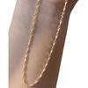 Exquisite Gold Plated Stainless Steel Thin Chain Necklace for Women Simple Style Clavicle Chain Female Jewelry