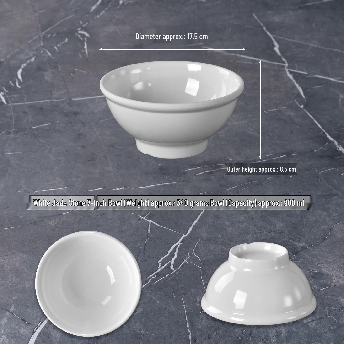 Melamine Noodle Restaurant Bowl - High-Footed, Imitation Porcelain for Wonton, Soup, Beef Rice Noodles, Mala Tang