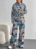 Retro Pattern Splicing European and American Autumn and Winter 1116 Casual Long-sleeved Suit Women's Hooded Sweater Trousers Cover
