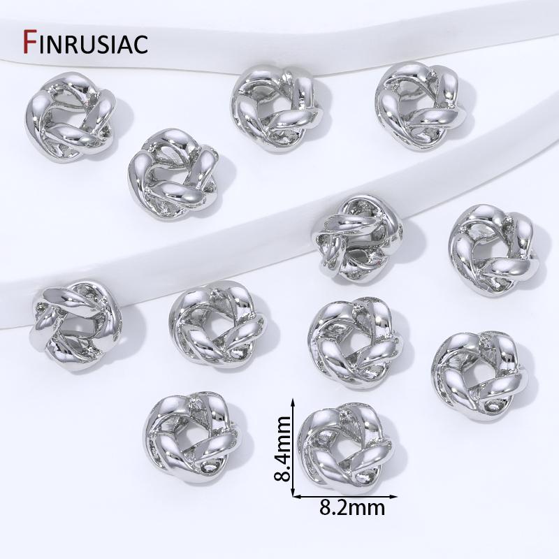 

18K Gold Plated Brass Twisted Circle Spacer Beads,8.2*8.4mm Separator Beads For DIY Bracelet Necklace Jewelry Making Supplies 5 pieces