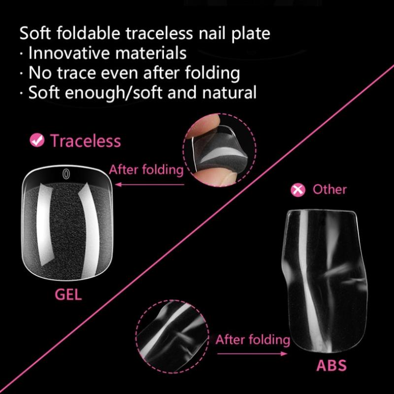 120/240Pcs Semi-matte Short Square False Nail Tips NO Polishing Soft Gel Fingertip Full Cover Artificial Fake Nails Extension