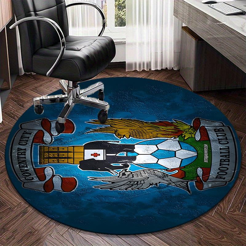 1PC round rug Newcastle United Crest Printed Round Area Rug ,Rug For Home Office, Round Chair Rug, Decorative Carpet Fan gifts Christmas gift