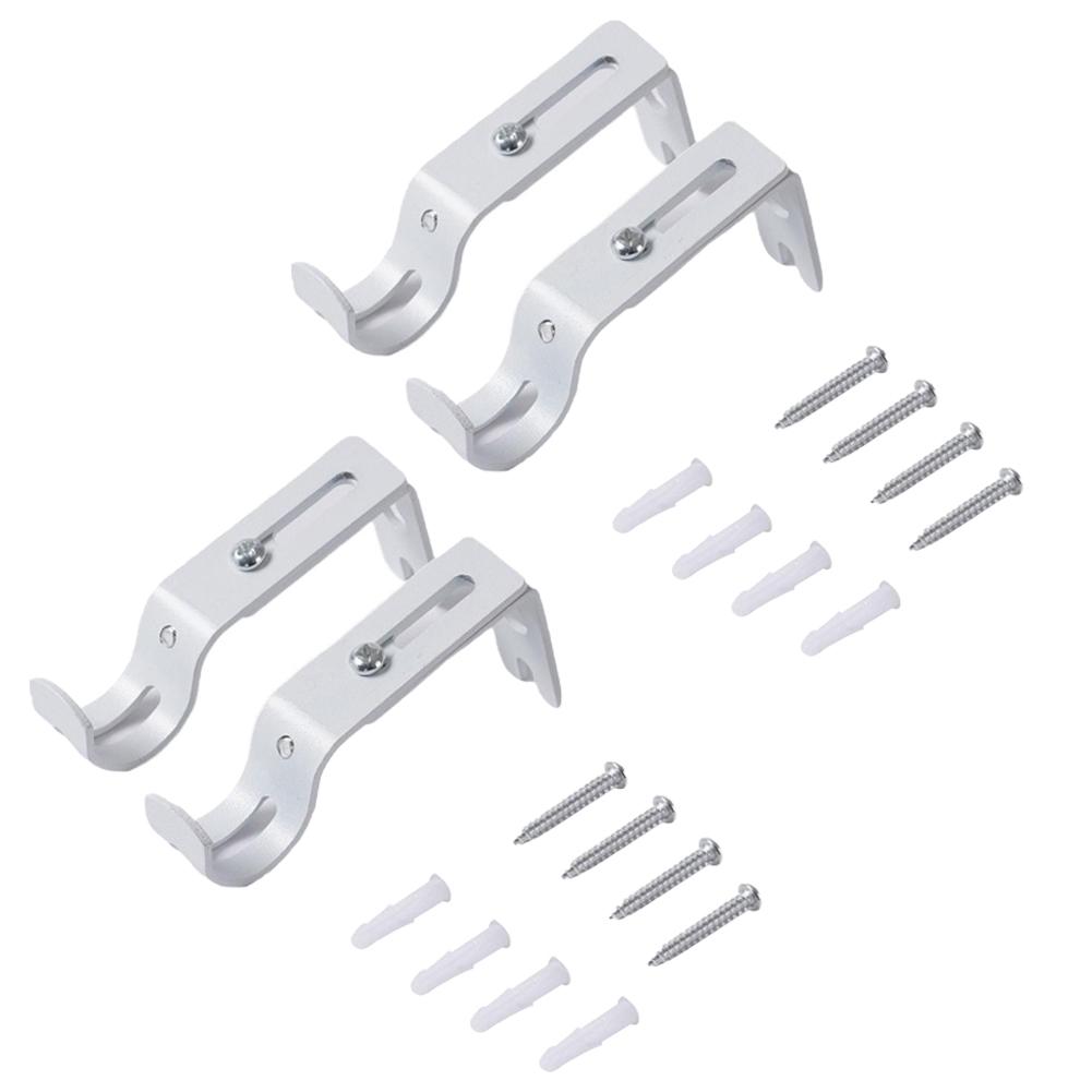 2/4pcs Wall-mounted Curtain Rod Support Extendable Metal Roman Pole Bracket Universal Adjustable Hanging Hooks